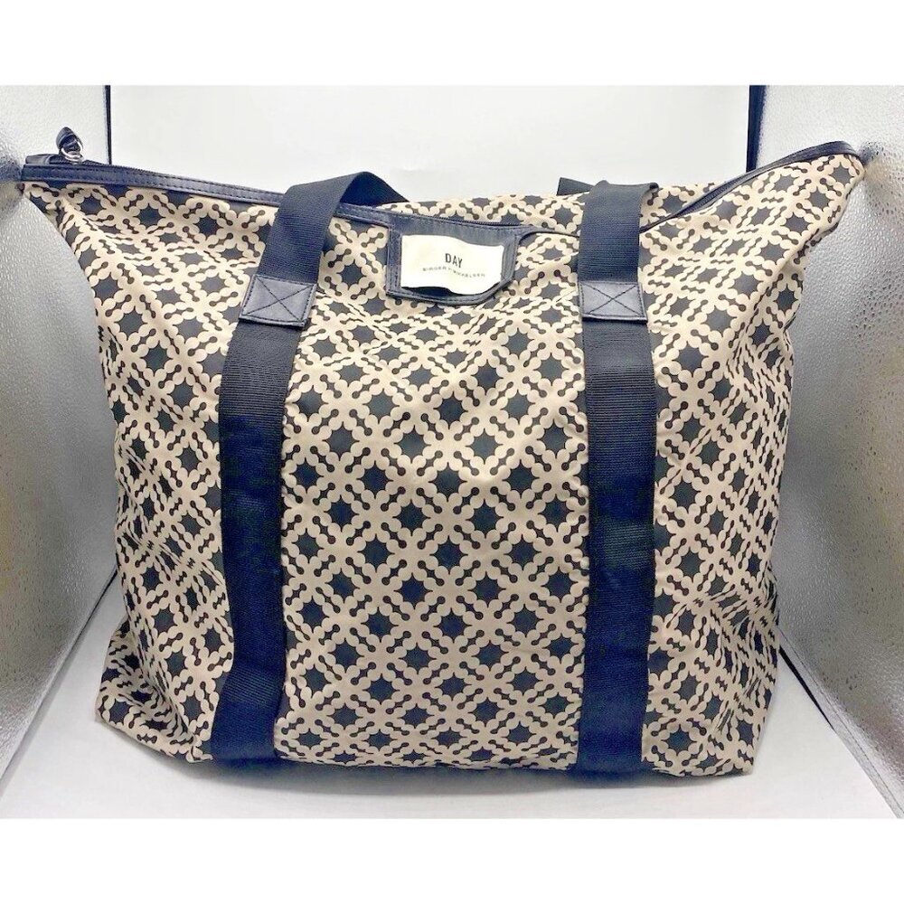 Day Birger et Mikkelson Gweneth Bag Tote Black Beige Travel Weekend Zipper